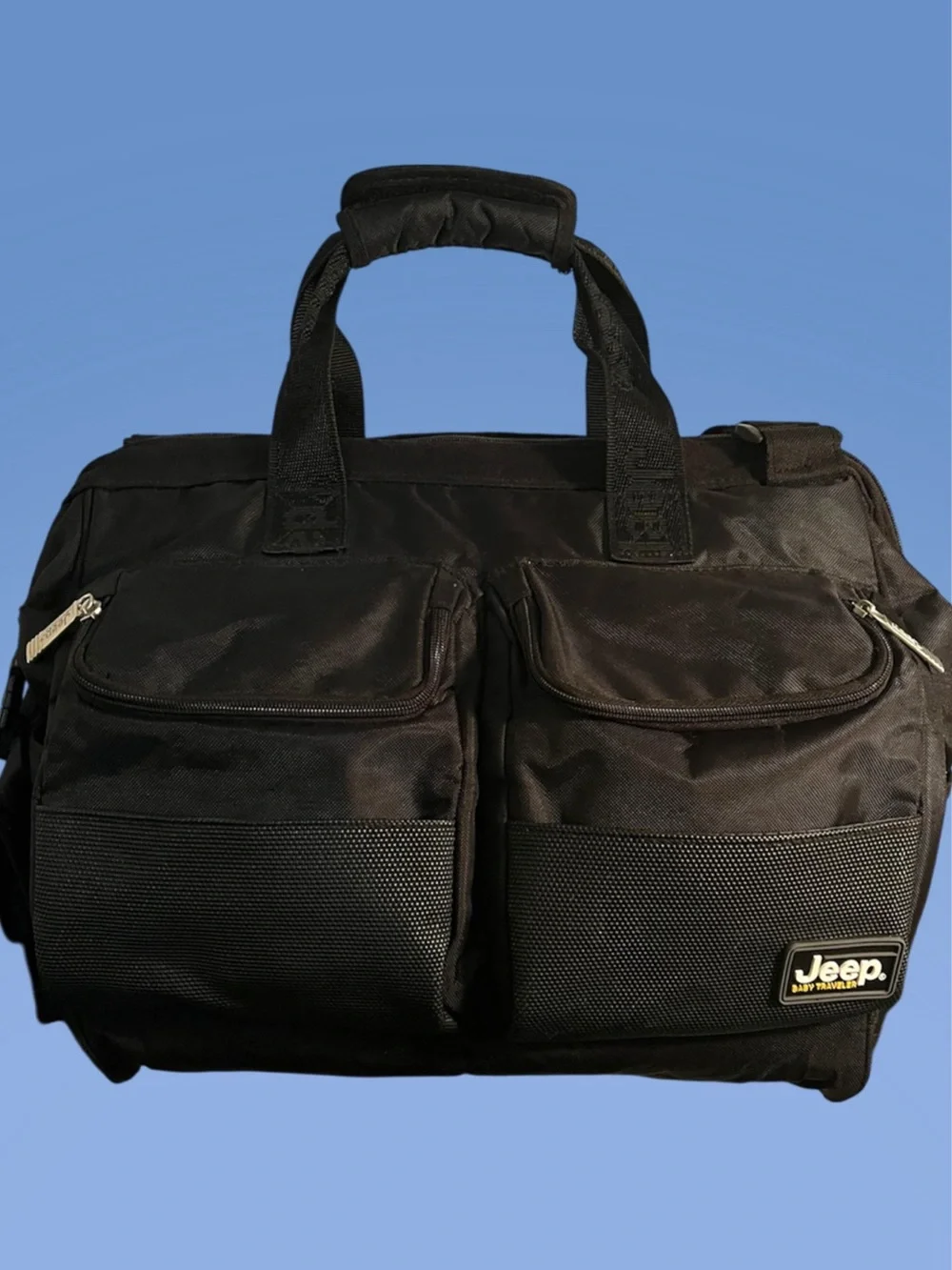 Jeep Baby Traveler Black Diaper Bag Travel Duffel